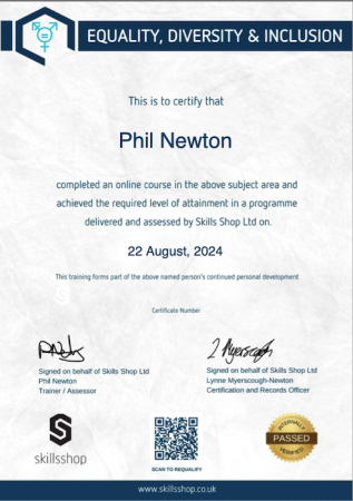 Learners can download a branded certificate with their name and completion date